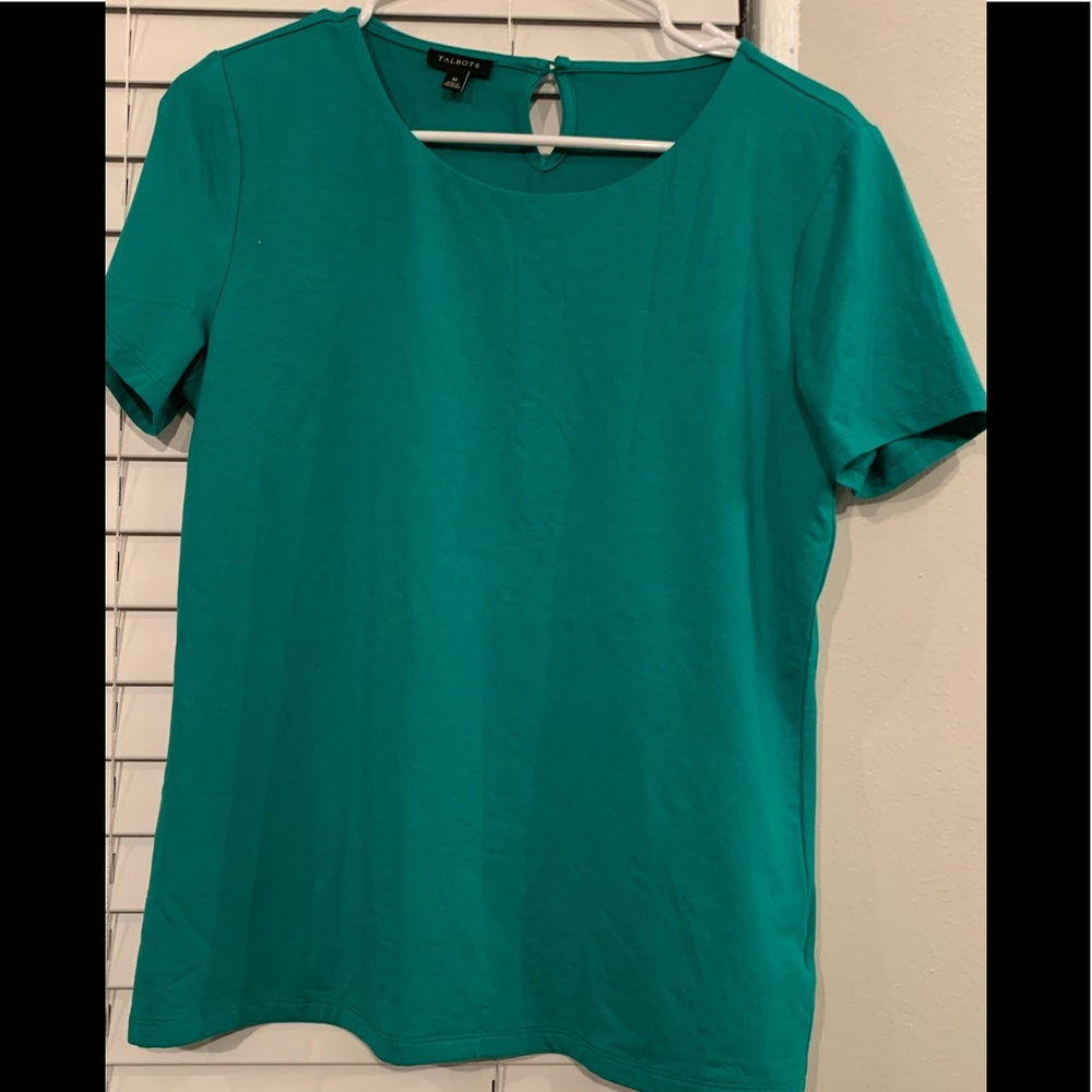 Talbots BUTTON BACK CREWNECK TEE